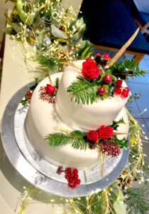 Pecks Restaurant Winter Wedding Celebration Cake